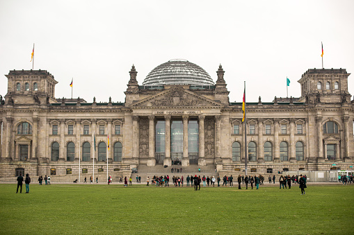 Reichstag building German parliament building Berlin Germany. High quality photo