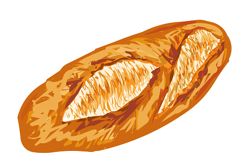 Italian bread vector illustration on white background