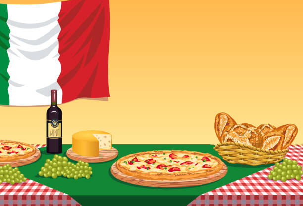 kuchnia włoska - board game piece obrazy stock illustrations