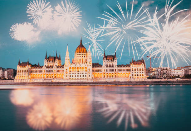 istock fireworks around Hungarian parliament-  New Year destination, Budapest 1360268384