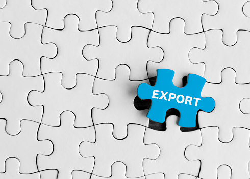 Puzzle pieces with word ‘Export’.