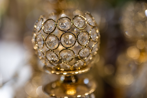 Vintage crystal lamp details