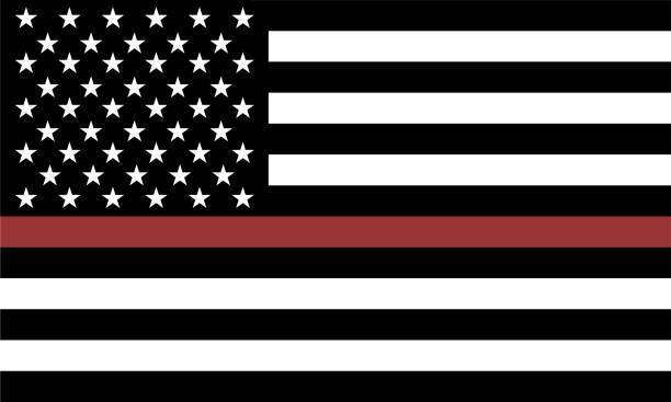 Fire Fighter Thin Red Line flag. The flag symbolizes pride in Fire Fighters. Fire Fighter Thin Red Line flag. The flag symbolizes pride in Fire Fighters pics of the firefighter free stock illustrations