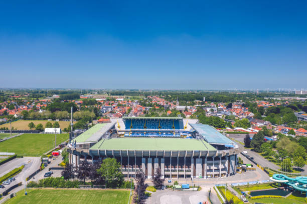 Bruges, Belgium - June 2021: Jan Breydel Stadium, home arena for two football teams: Club Brugge KV and Cercle Brugge K.S.V.