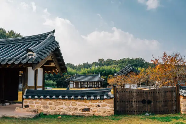 Korean traditional house and bamboo forest at Juknokwon in Damyang, Korea