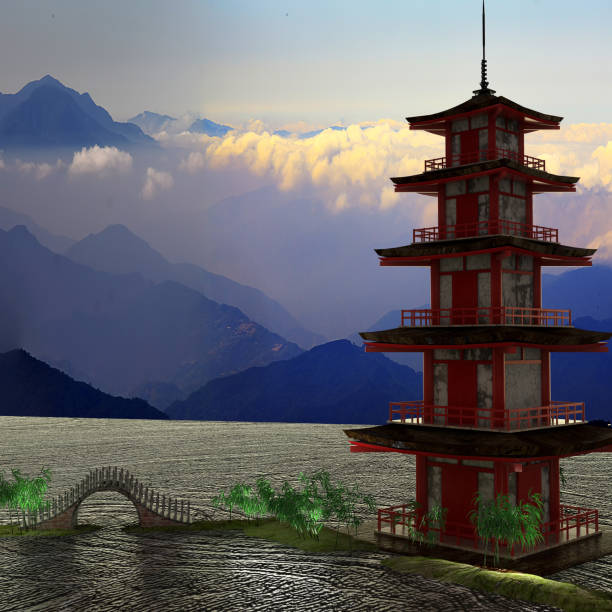 istock 3d rendering of nice temple with beautiful background 1360288585