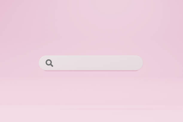 istock Minimal style design search bar on pink background. Searching information data on internet networking concept. 3d rendering illustration 1360292624