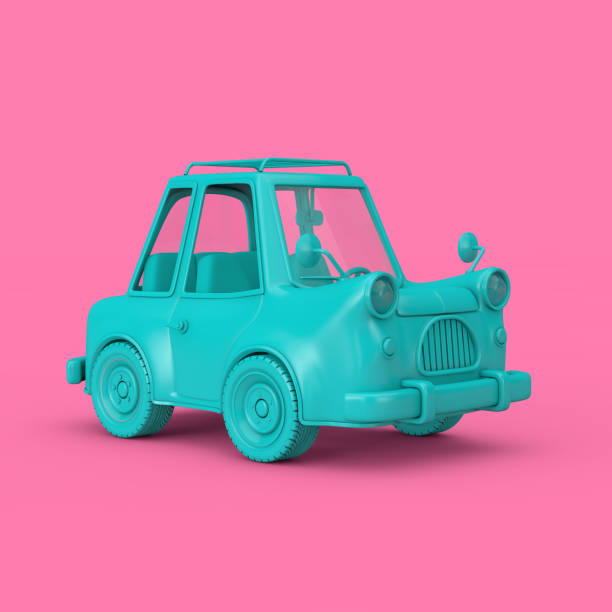 istock Blue Cartoon Car in Duotone Style. 3d Rendering 1360299093