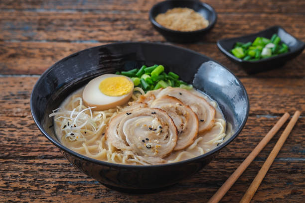 istock Ramen noodle in pork bone broth, Japanese food 1360311005