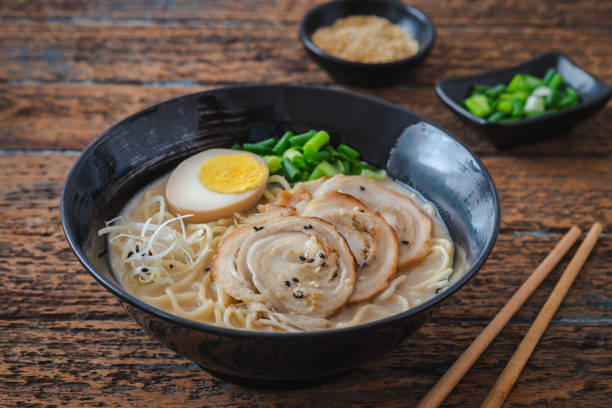Ramen noodle in pork bone broth, Japanese food Ramen noodle in pork bone broth, Japanese food RAMEN stock pictures, royalty-free photos & images