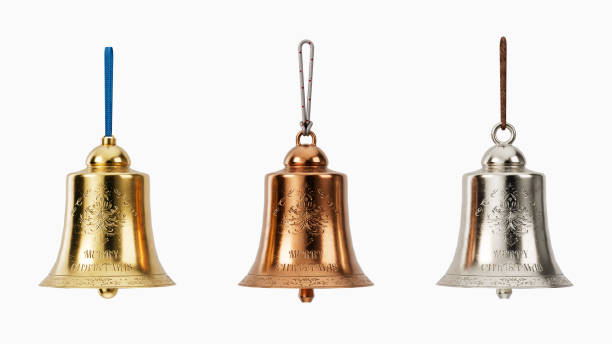 istock set of christmas bells. isolated on white. 3d illustration 1360314335