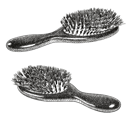 Old style illustration of a hairbrush