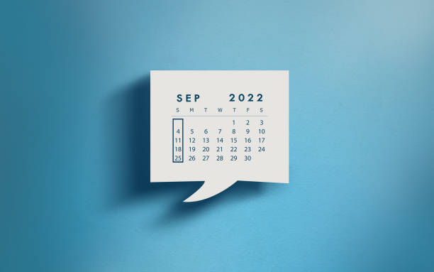 istock White Chat Bubble With Cut Out September 2022 Calendar Page Over Blue Background 1360326997