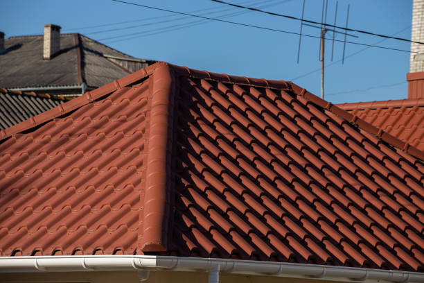 istock Roof metal sheets. Modern types of roofing materials 1360327916