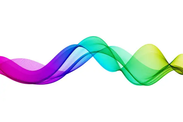 Vector illustration of Wave vector element with purple, blue, green, yellow lines for website, banner and brochure, vector lines, modern background design.