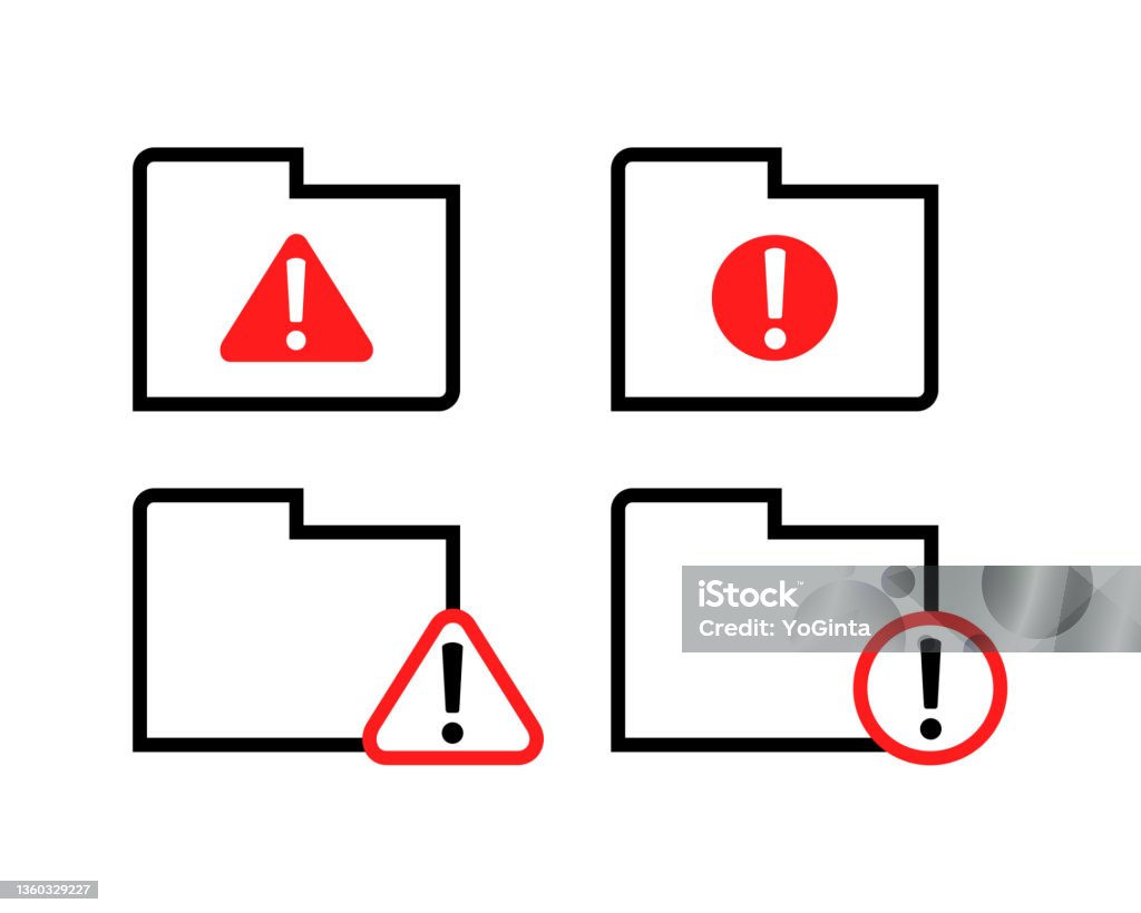 Folder Archive Warning Error Sign Illustration Vector Stock ...