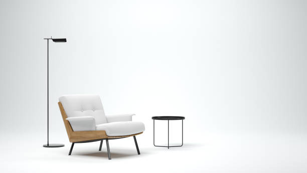 istock Minimalist Interior of modern living room 3D rendering 1360329639