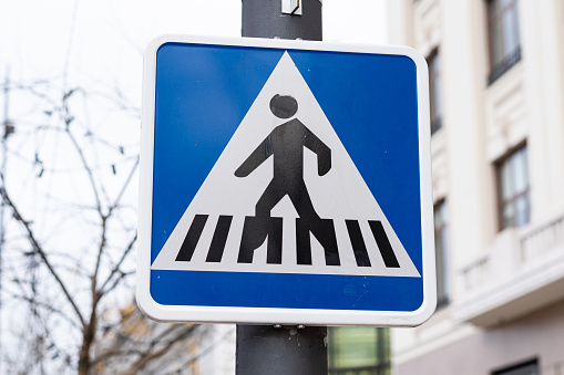 pedestrian sign on a road