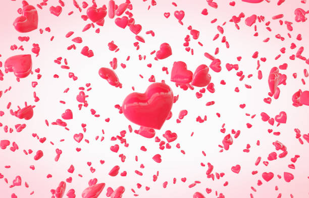 istock Red falling hearts Valentine day background 1360330798