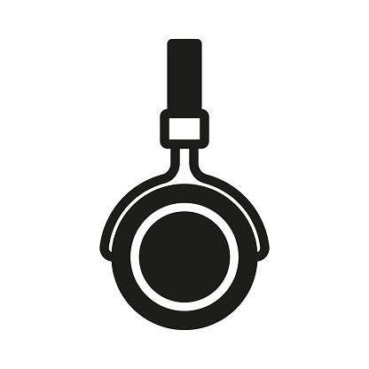 side view of headphones Vector icon. Music headphone icon