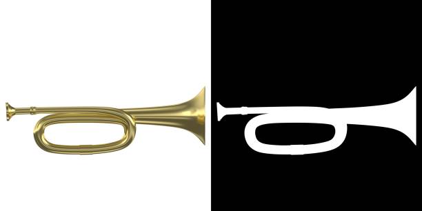 cavalry trumpet - bugle trumpet brass old fashioned imagens e fotografias de stock