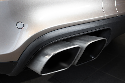 Modern car exhaust system pipe