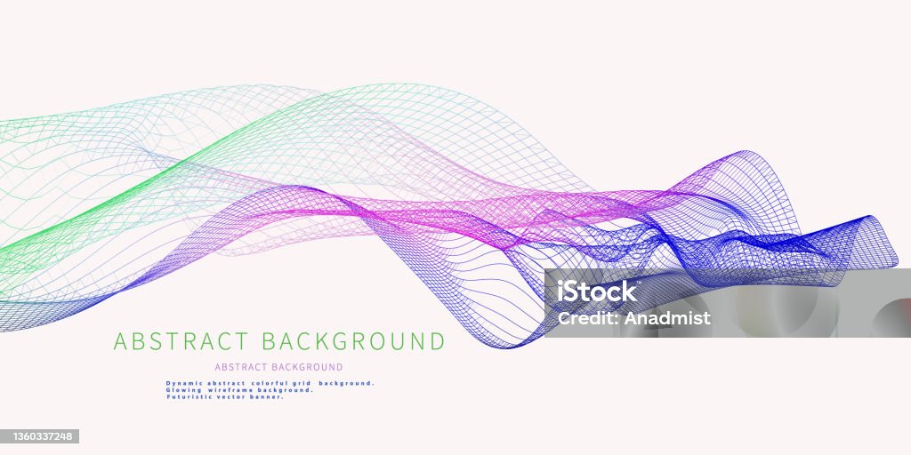 Technology Abstract Color Abstract Technology Background With Wavy Color Grid Isolated Computing ...