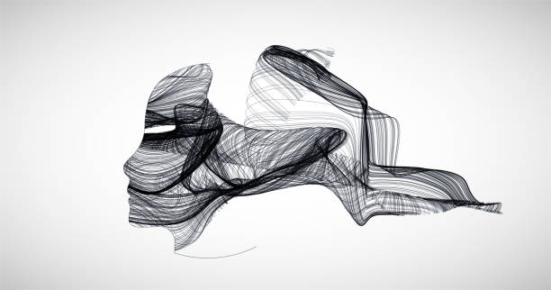 istock The silhouette of a human head is filled with waves. Abstract vector background. 1360338471