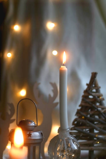 istock Candles, Blanket and Christmas Decorations 1360339405