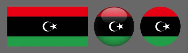 Vector illustration of Libya National Flag Set Collection