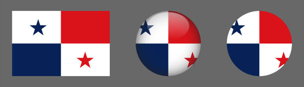 ilustrações de stock, clip art, desenhos animados e ícones de panama national flag set collection - panama