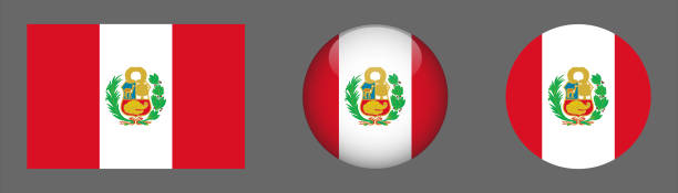 ilustrações, clipart, desenhos animados e ícones de coleção de conjuntos de bandeiras nacionais do peru - bandeira do peru