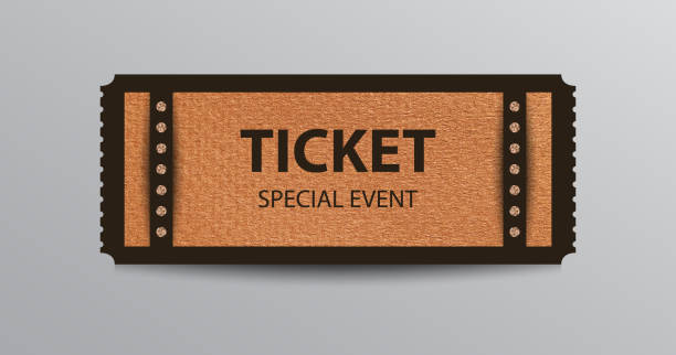 vektor-stub-ticketvorlage mit kartonhintergrund und schwarzen rändern - brown background cardboard striped pattern stock-grafiken, -clipart, -cartoons und -symbole