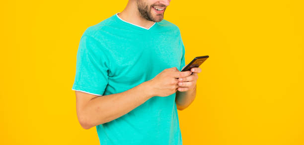 istock cropped man chat online. blogging as modern communication technology. 1360352243