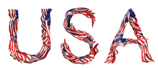istock American flags shaped as USA text over white background 1360352931
