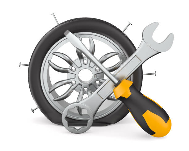 istock Car service on white background. Isolated 3D illustration 1360356451