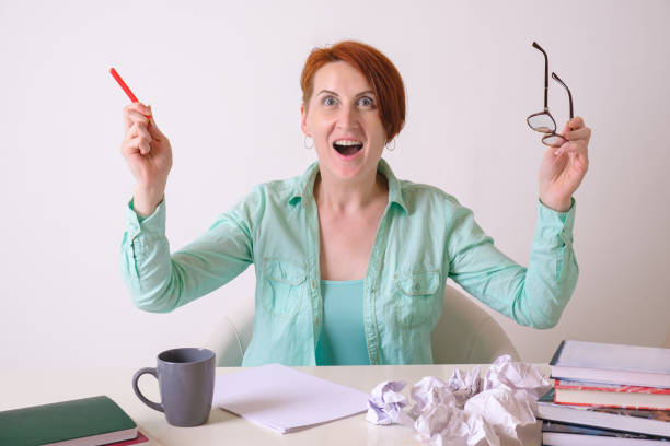 istock Woman came up with a brilliant idea. 1360357595