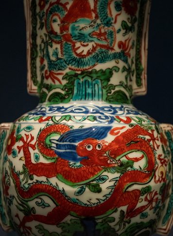 Ancient China Color Chinese Dragon Patte Porcelain