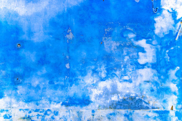istock Wall texture blue. Vintage grunge plaster or concrete stucco surface. Old rough stone on cement pattern wall background. Abstract Web Banner. Copy Space. 1360364515