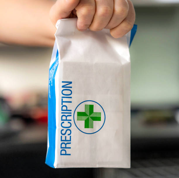 Prescription medication bag close-up
