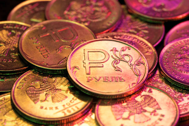 Russian rubles Coins - Russian rubles. bringing home the bacon stock pictures, royalty-free photos & images