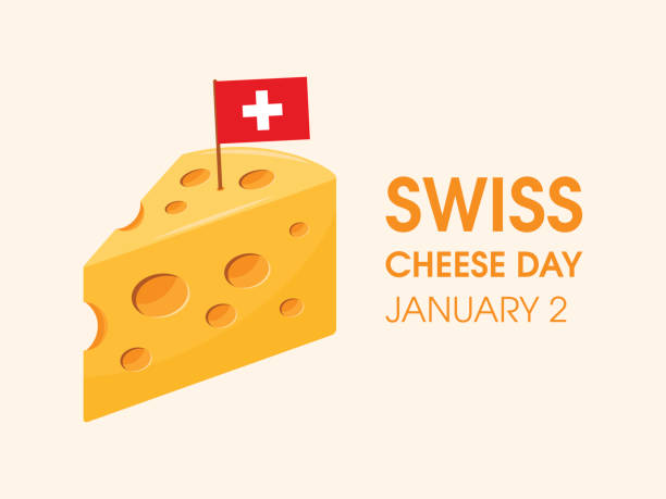 스위스 치즈의 날 벡터 - cheese swiss cheese portion vector stock illustrations