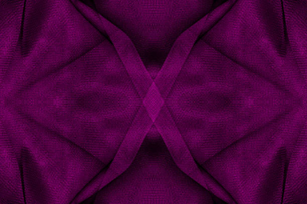 Magenta color decorative folded fabric with mandala pattern for background