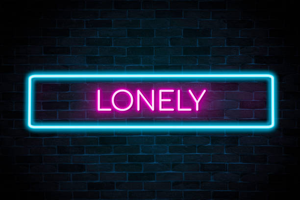 istock Lonely Neon banner, Light signboard 1360380237