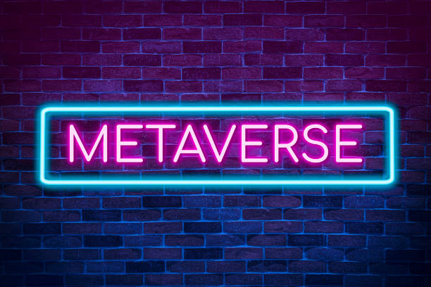 istock Metaverse Neon banner, Light signboard 1360380404