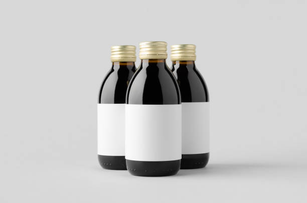 istock Cold brew coffee glass bottle mockup with blank label. 1360380584