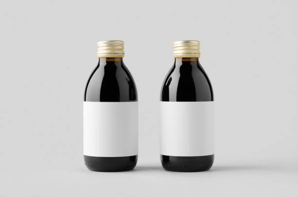 istock Cold brew coffee glass bottle mockup with blank label. 1360380594