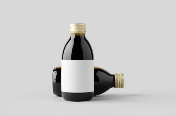 istock Cold brew coffee glass bottle mockup with blank label. 1360380629