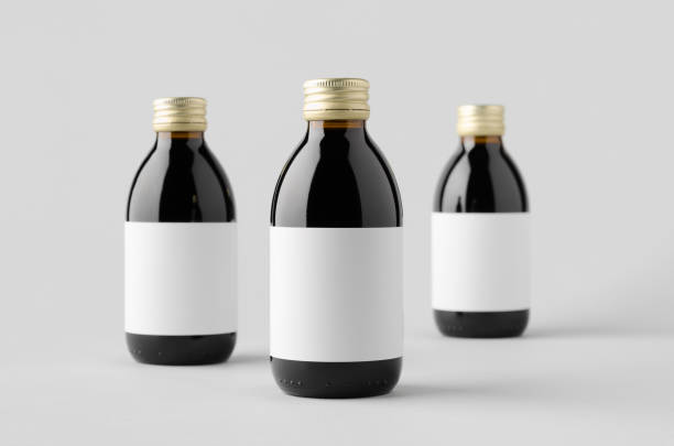 istock Cold brew coffee glass bottle mockup with blank label. 1360380635