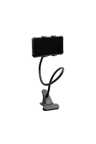 istock Universal flexible phone holder with clip-on mount. Isolate on a white background. 1360384302